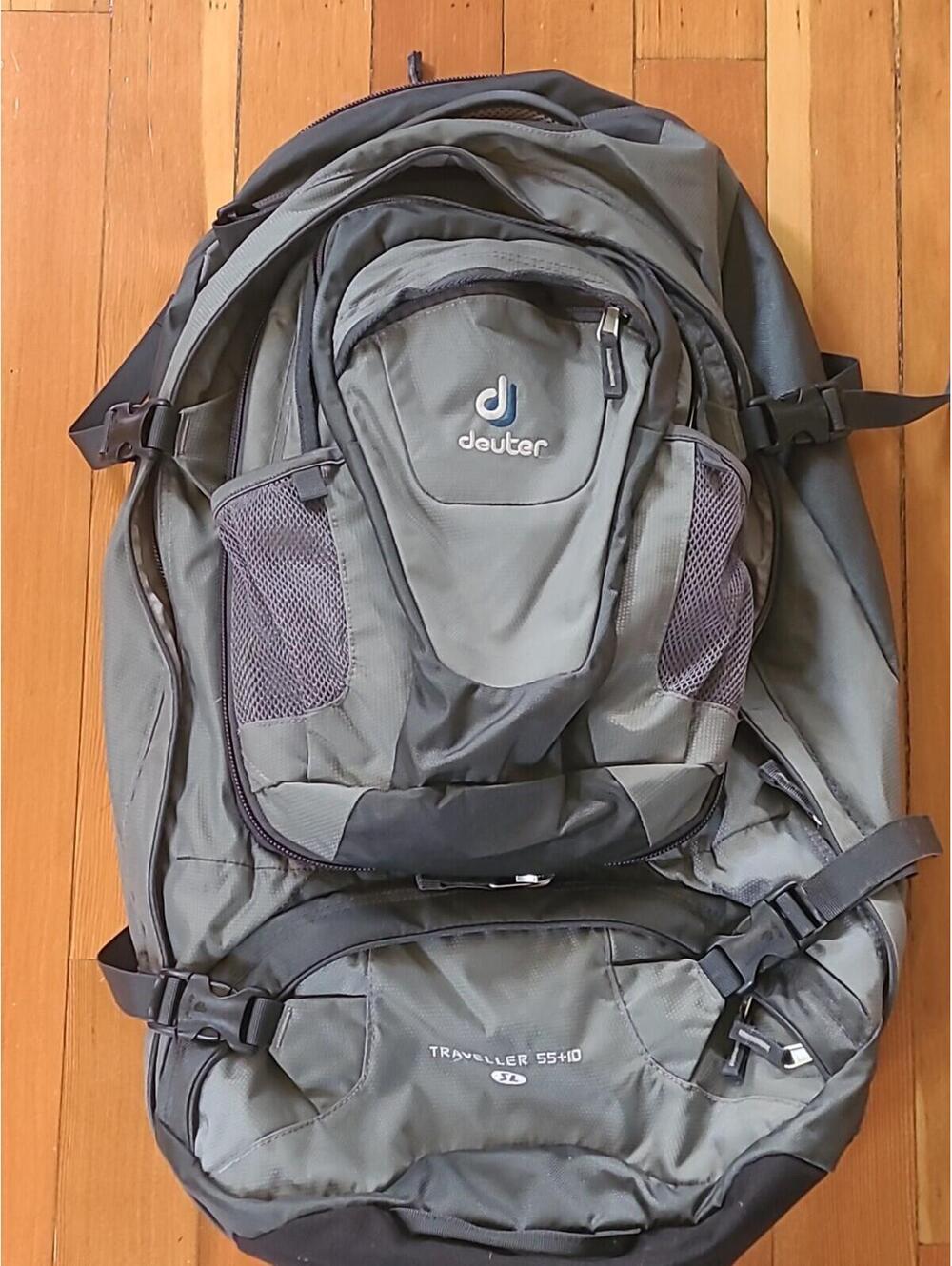 Deuter Large Grey Hiking Backpack - Traveller 55+10 3 In 1 Long Distance Outdoor